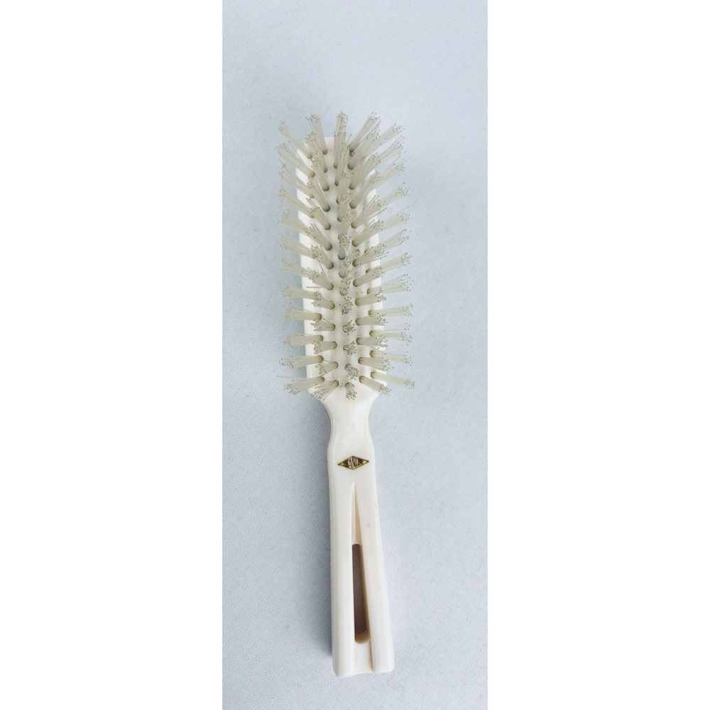 Vintage Stanley Hairbrush Brush Cream Nylon Bristles